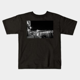 Duoro River at Night - BW Kids T-Shirt